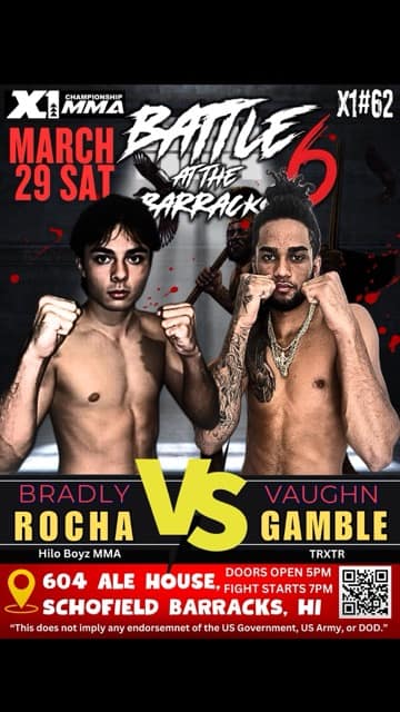 X1 62 Bradly Rocha vs Vaughn Gamble