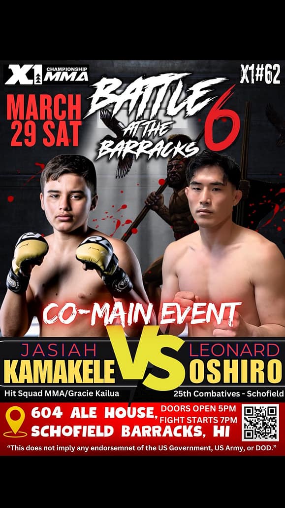 2. Jasiah Kamakele (Hit Squad MMA / Gracie Kailua) vs. Leonard Oshiro Large