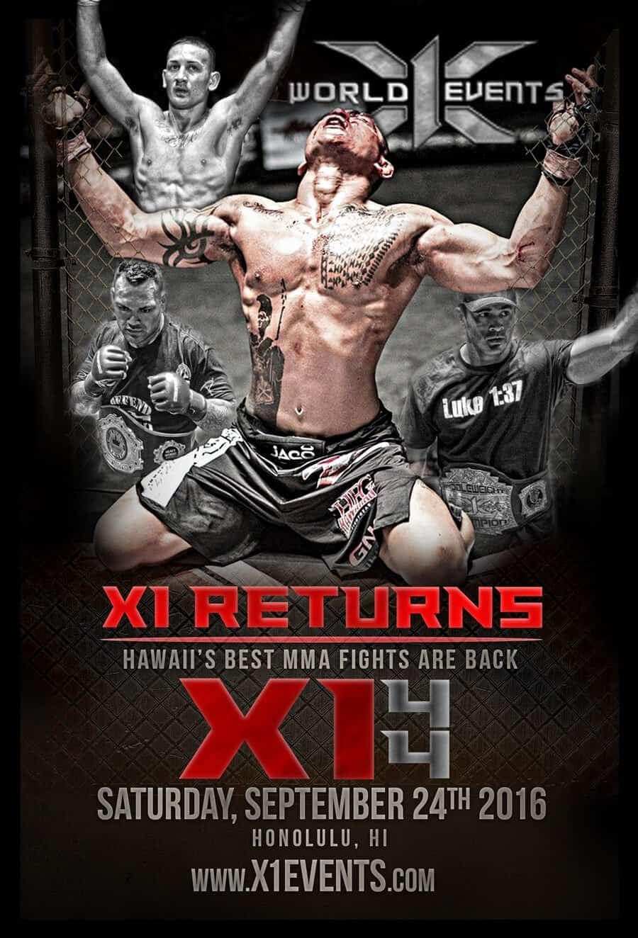 X1 World Events Hawaii's Best MMA Promtiotion Returns Sept 24